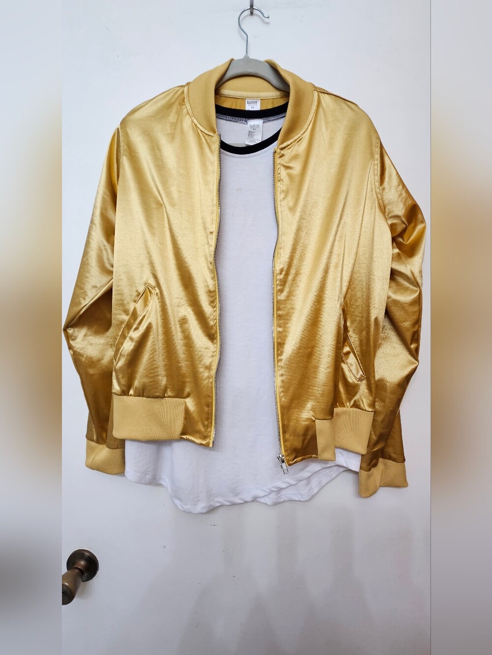 Balera Gold Satin Bomber Jacket - Brand: